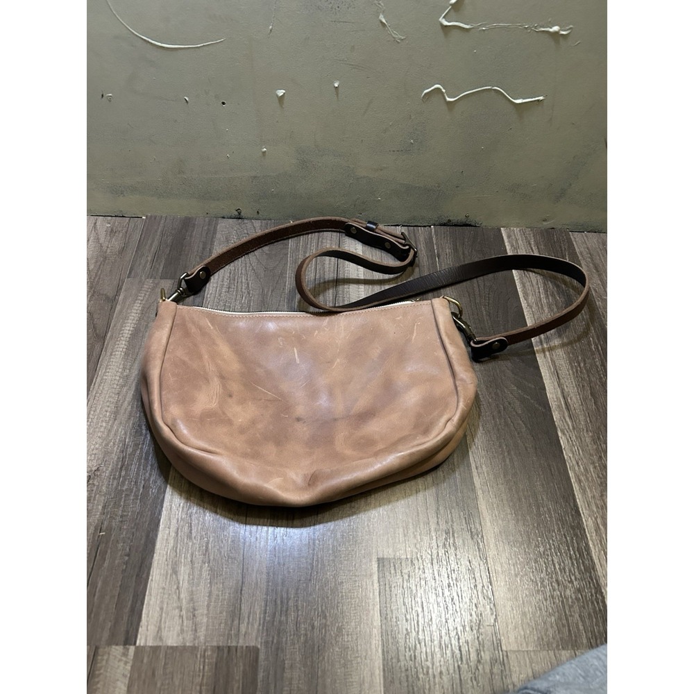 Unbranded Leather Crossbody Bag Tan/Brown